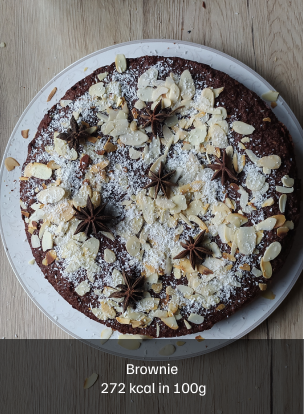 Brownie 272 kcal in 100 g