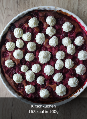 Kirschenkuchen 152 kcal in 100 g