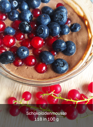 Schokoladenmousse 118 kcal in 100 g