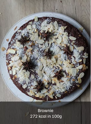 Brownie 272 kcal in 100 g