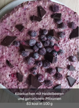 Käsekuvhen mit Heidelbeeren 83 kcal in 100 g