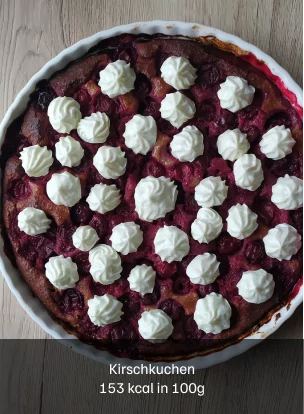 Kirschenkuchen 152 kcal in 100 g