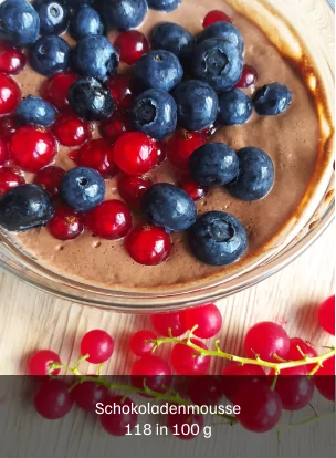 Schokoladenmousse 118 kcal in 100 g